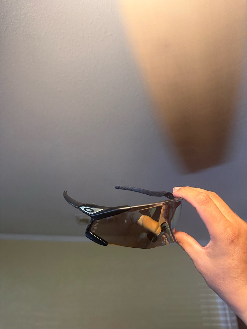Oakley Performance Shield Sunglasses in Dark Gray Lens unfoldable Oakleys